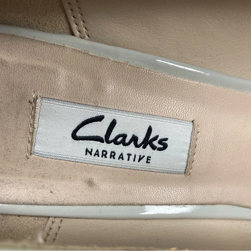Clark’s Narrative Women’s Shoes 8M Olive Green square patent leather buckle. - Picture 7 of 11